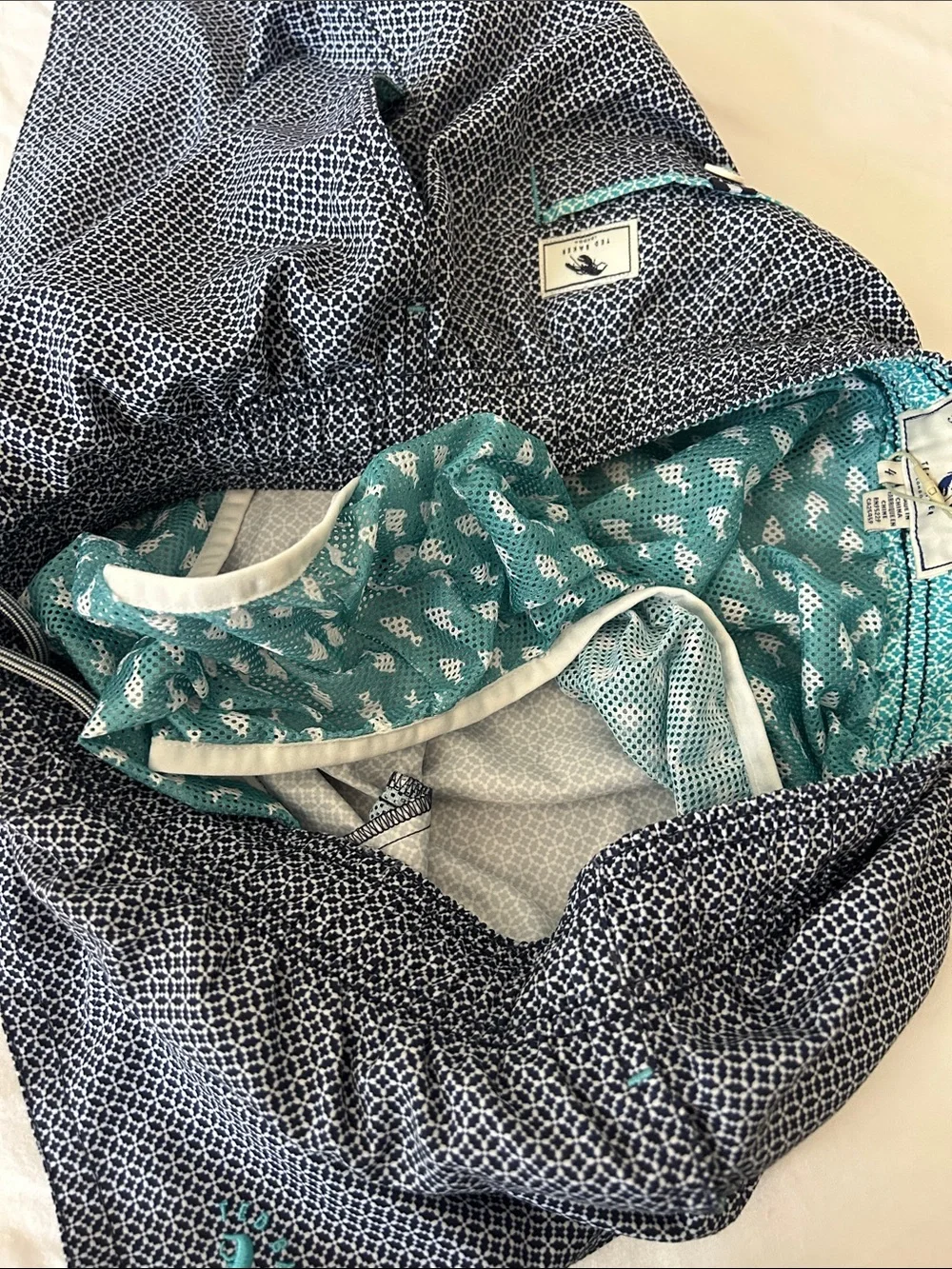 Ted Baker Men's Swim Shorts - Navy Geo Print size 4 (34 waist)